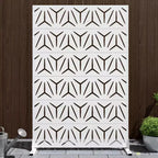 MAYEERTY Galvanized Steel Privacy Screens Outdoor and Indoor Divide with Freestanding Decorative White