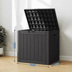 MAYEERTY Boîte de rangement extérieure 117 L en résine résistante aux intempéries avec serrure pour intérieur et extérieur