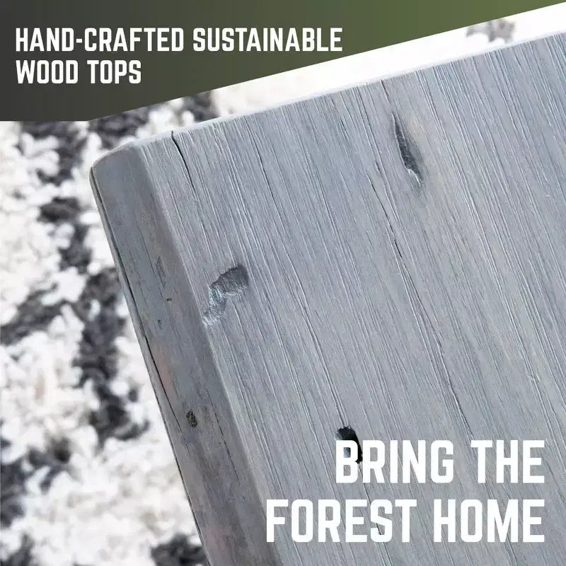 Dessus de table d'extrémité en bois massif gris Riverstone RESTORE par Pipe Decor