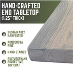 Dessus de table d'extrémité en bois massif gris Riverstone RESTORE par Pipe Decor