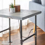 Dessus de table d'extrémité en bois massif gris Riverstone RESTORE par Pipe Decor