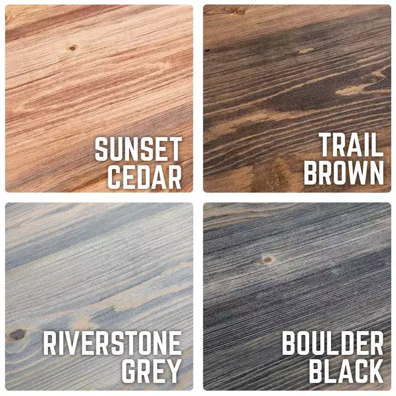 Dessus de table d'extrémité en bois massif gris Riverstone RESTORE par Pipe Decor