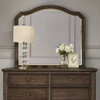 Miroir Royal Hampton festonné de 43,5 pouces avec détails moulés, marron