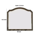 Miroir Royal Hampton festonné de 43,5 pouces avec détails moulés, marron