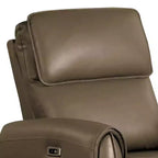 Fauteuil inclinable électrique Royal Hampton, similicuir marron clair, accoudoirs profilés