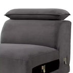 Fauteuil de salon modulaire Royal Hampton sans accoudoirs, appui-tête réglable, tissu gris foncé