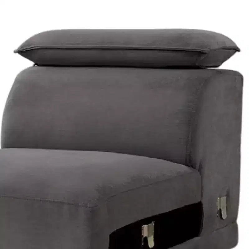 Fauteuil de salon modulaire Royal Hampton sans accoudoirs, appui-tête réglable, tissu gris foncé