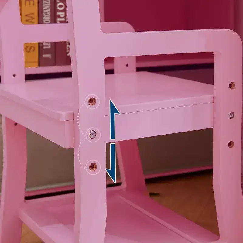 Ensemble bureau et chaise d'étude en bois pour enfants, table d'écriture avec étagère, tableau d'affichage, chaise réglable en hauteur, placard et tiroir pour les 3-8 ans