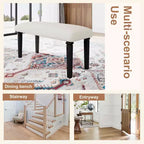 Ensemble de salle à manger rétro MAYEERTY 6 pièces, table en bois, 4 chaises et banc