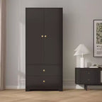 Meuble de rangement MDF 2 portes 2 armoires, design à panneaux plats, solution de rangement durable et élégante, parfait pour l'organisation de la maison.