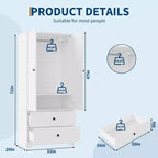 Meuble de rangement MDF 2 portes 2 armoires, design à panneaux plats, solution de rangement durable et élégante, parfait pour l'organisation de la maison.