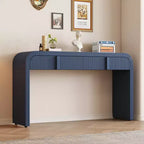 Clihome Table Console Moderne avec 2 Tiroirs de Rangement, Table d'Entrée Cannelée avec Silhouette Arrondie pour Couloir, Salon et Hall d'Entrée