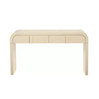 Clihome Table Console Moderne avec 2 Tiroirs de Rangement, Table d'Entrée Cannelée avec Silhouette Arrondie pour Couloir, Salon et Hall d'Entrée