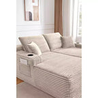 Canapé modulable 69Cloud, méridienne en L, méridienne en R, assise profonde, 2 places, tissu moelleux, beige