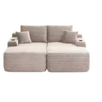 Canapé modulable 69Cloud, méridienne en L, méridienne en R, assise profonde, 2 places, tissu moelleux, beige