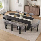 COZONY Chaises de salle à manger rembourrées, lot de 4/6/8, chaises de salle à manger modernes avec dossier incurvé ergonomique, pieds en bois d'hévéa