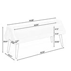 MAYEERTY Banc de salon moderne en tissu bouclé avec coussin doux, accoudoirs géométriques irréguliers, pieds en bois d'hévéa, beige
