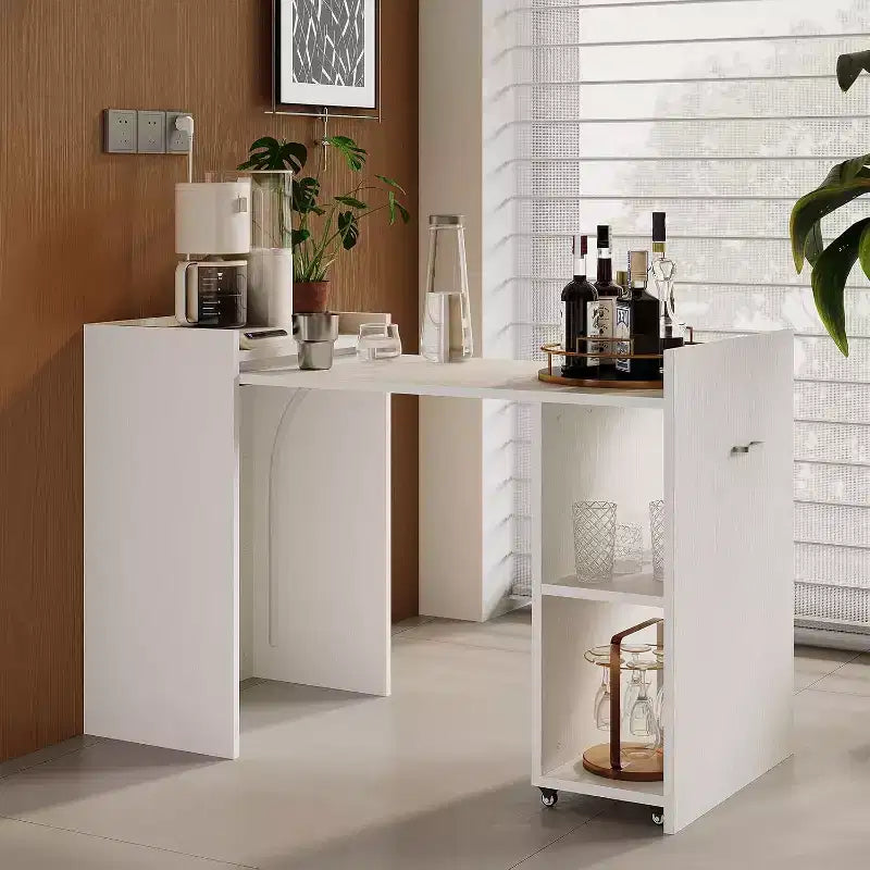 Bureau d'ordinateur pliant compact avec tiroir et étagères de rangement, petit bureau de télétravail pour l'étude, le jeu, la chambre d'étudiant et l'appartement