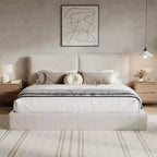 Christopher Knight Home Joanna Modern King Size Rubberwood Boucle Upholstered Bed