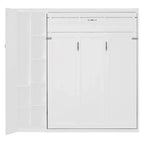 Lit escamotable moderne Luxystar Queen size avec 5 étagères, armoire et lumières LED