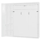 Lit escamotable moderne Luxystar Queen size avec 5 étagères, armoire et lumières LED