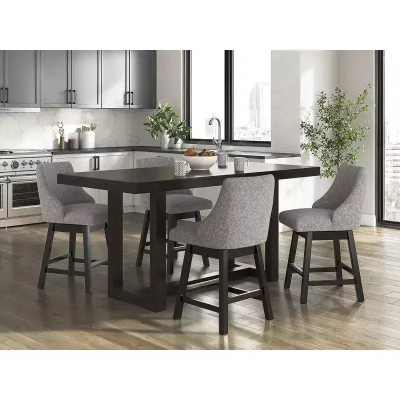 Tabourets de bar pivotants rembourrés Signature Design by Ashley Neymorton, hauteur comptoir, lot de 2, marron grisâtre foncé
