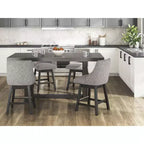 Tabourets de bar pivotants rembourrés Signature Design by Ashley Neymorton, hauteur comptoir, lot de 2, marron grisâtre foncé