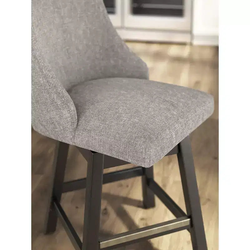 Tabourets de bar pivotants rembourrés Signature Design by Ashley Neymorton, hauteur comptoir, lot de 2, marron grisâtre foncé