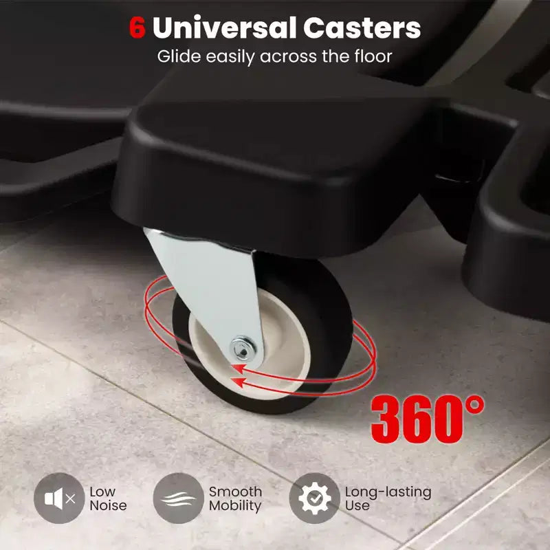 Costway Chariot de mécanicien 43 pouces avec appui-tête rembourré et plateaux à outils, charge maximale 159 kg, noir