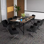 Costway Table de conférence 1 ou 2 pièces de 1,80 m avec passe-câbles et étagère de rangement pour salle de réunion et bureau