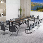 Costway Table de conférence 1 ou 2 pièces de 1,80 m avec passe-câbles et étagère de rangement pour salle de réunion et bureau