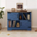 Farmhouse Wood Vinyl Record Storage Cabinet with Barn Doors and Vinyl Storage,Mid-Century Modern Turntable Stand for Living Room