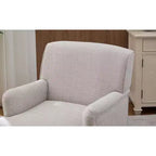 Fauteuil rembourré en tissu de lin TUYOHW, fauteuil de salon avec pieds antiques en bois massif, fauteuil d'appoint pour salon, chambre, coin lecture