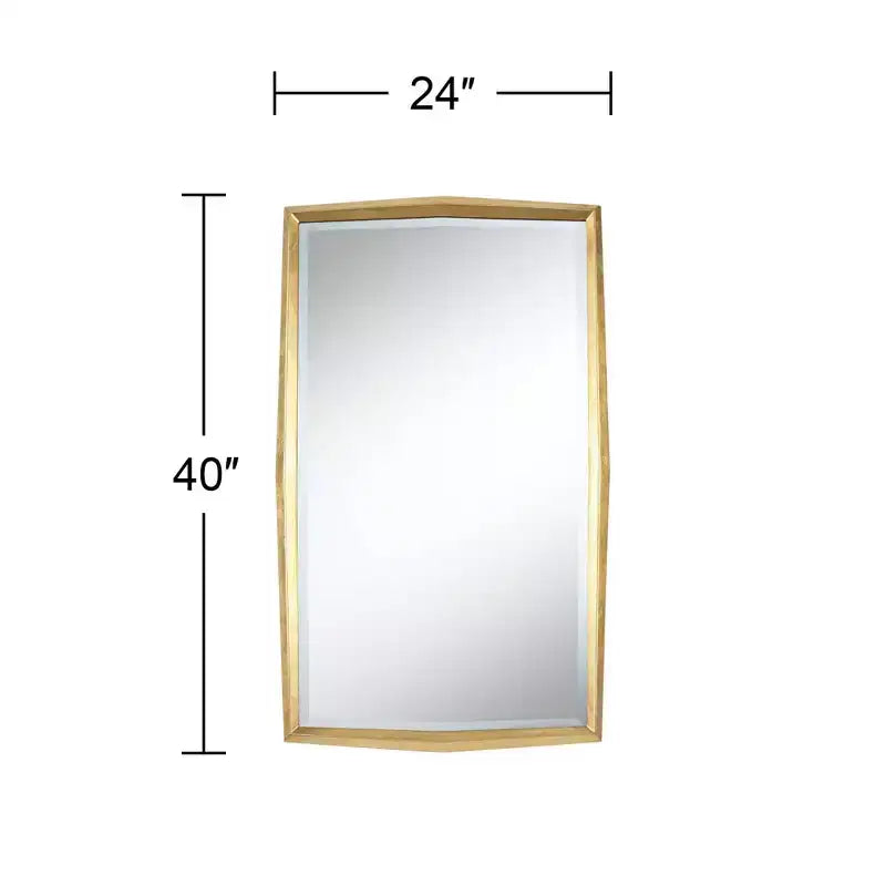 Miroir Mural Biseauté Uttermost Saratoga 24x40 avec Cadre Doré Chaud