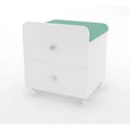 Vanity Stool with Storage Drawer & Lockable Wheels, Padded Square Makeup Chair and Side Table for Bedroom, Living Room, or Vanity Area
