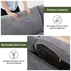 Dyonery Canapé deux places 68, Canapé moderne du milieu du siècle avec coussin à ressorts, cadre en bois massif, assemblage sans outils