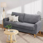 Dyonery Canapé deux places 68, Canapé moderne du milieu du siècle avec coussin à ressorts, cadre en bois massif, assemblage sans outils