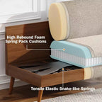 Dyonery Canapé deux places 68, Canapé moderne du milieu du siècle avec coussin à ressorts, cadre en bois massif, assemblage sans outils