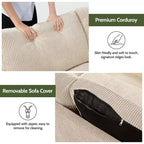 Dyonery Canapé deux places 68, Canapé moderne du milieu du siècle avec coussin à ressorts, cadre en bois massif, assemblage sans outils