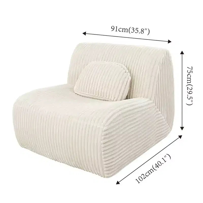 Canapé Lounge AEELLEEA Beige 102x91x75cm, Doux et Confortable en Peluche, Chaise Longue en Éponge pour Salon ou Chambre à Coucher