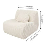 Canapé Lounge AEELLEEA Beige 102x91x75cm, Doux et Confortable en Peluche, Chaise Longue en Éponge pour Salon ou Chambre à Coucher
