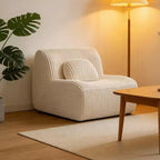 Canapé Lounge AEELLEEA Beige 102x91x75cm, Doux et Confortable en Peluche, Chaise Longue en Éponge pour Salon ou Chambre à Coucher