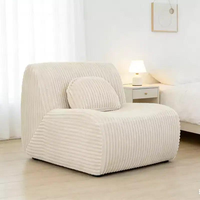Canapé Lounge AEELLEEA Beige 102x91x75cm, Doux et Confortable en Peluche, Chaise Longue en Éponge pour Salon ou Chambre à Coucher