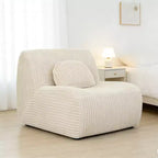 Canapé Lounge AEELLEEA Beige 102x91x75cm, Doux et Confortable en Peluche, Chaise Longue en Éponge pour Salon ou Chambre à Coucher