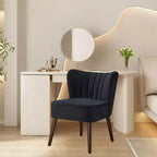 Ensemble de 2 fauteuils d'appoint modernes en velours, chaise de salon rembourrée douce avec pieds en bois, fauteuil de salon confortable sans accoudoirs pour salon/maquillage