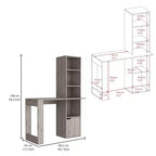 TUYOHW 25 Bureau d'ordinateur, Bureau à domicile avec bibliothèque à 4 niveaux, 1 armoire, grande surface de travail, bureau d'écriture pour chambre, étude, petits espaces