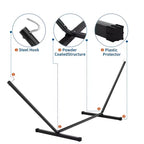 Double hamac avec support pour 2 adultes C Robuste, portable, lit de hamac en tissu matelassé C Autoportant pour terrasse extérieure, jardin, pelouse ou camping