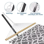 Double hamac avec support pour 2 adultes C Robuste, portable, lit de hamac en tissu matelassé C Autoportant pour terrasse extérieure, jardin, pelouse ou camping