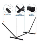 Double hamac avec support pour 2 adultes C Robuste, portable, lit de hamac en tissu matelassé C Autoportant pour terrasse extérieure, jardin, pelouse ou camping