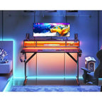 BALHAM TRADE – Bureau de jeu LED de 40 pouces avec prises de courant, petite table d'ordinateur, support de moniteur flottant